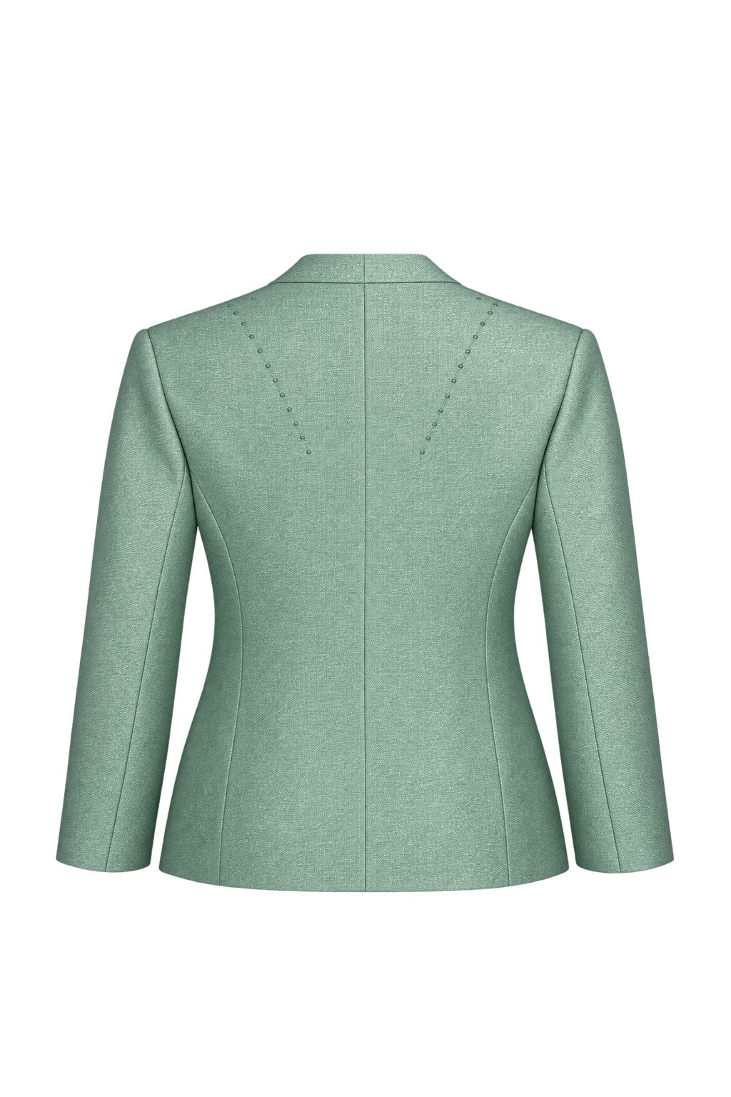 1980s Pale Mint Green Textured Jacket - Back View