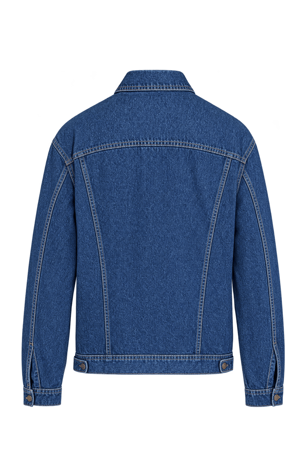 1970s Medium Blue Cotton Denim Denim Jacket - Back View