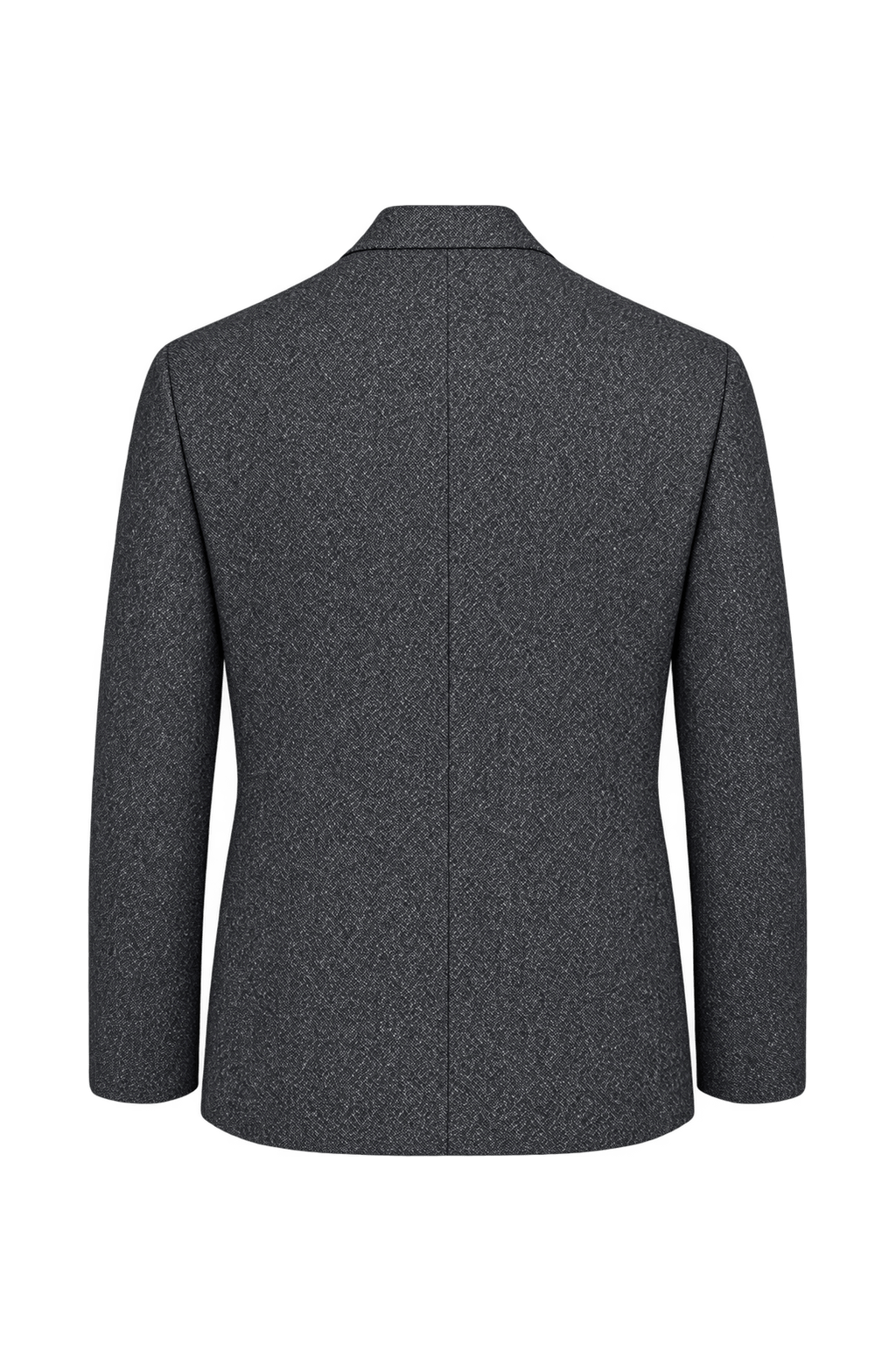 1980s Charcoal Gray Wool-Like Blazer - Back View