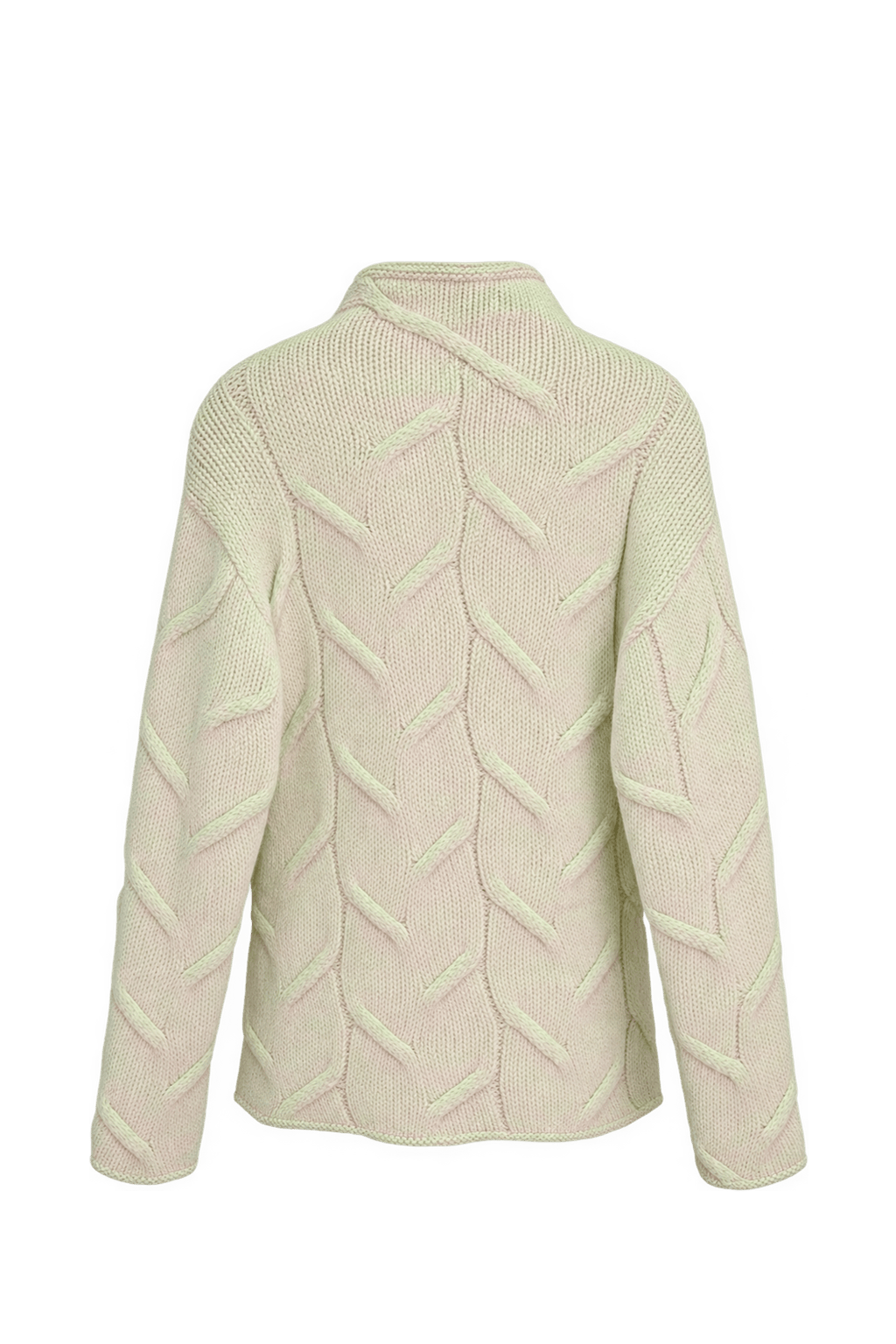 1990s Pale Cream Pink Knit Sweater - Back View