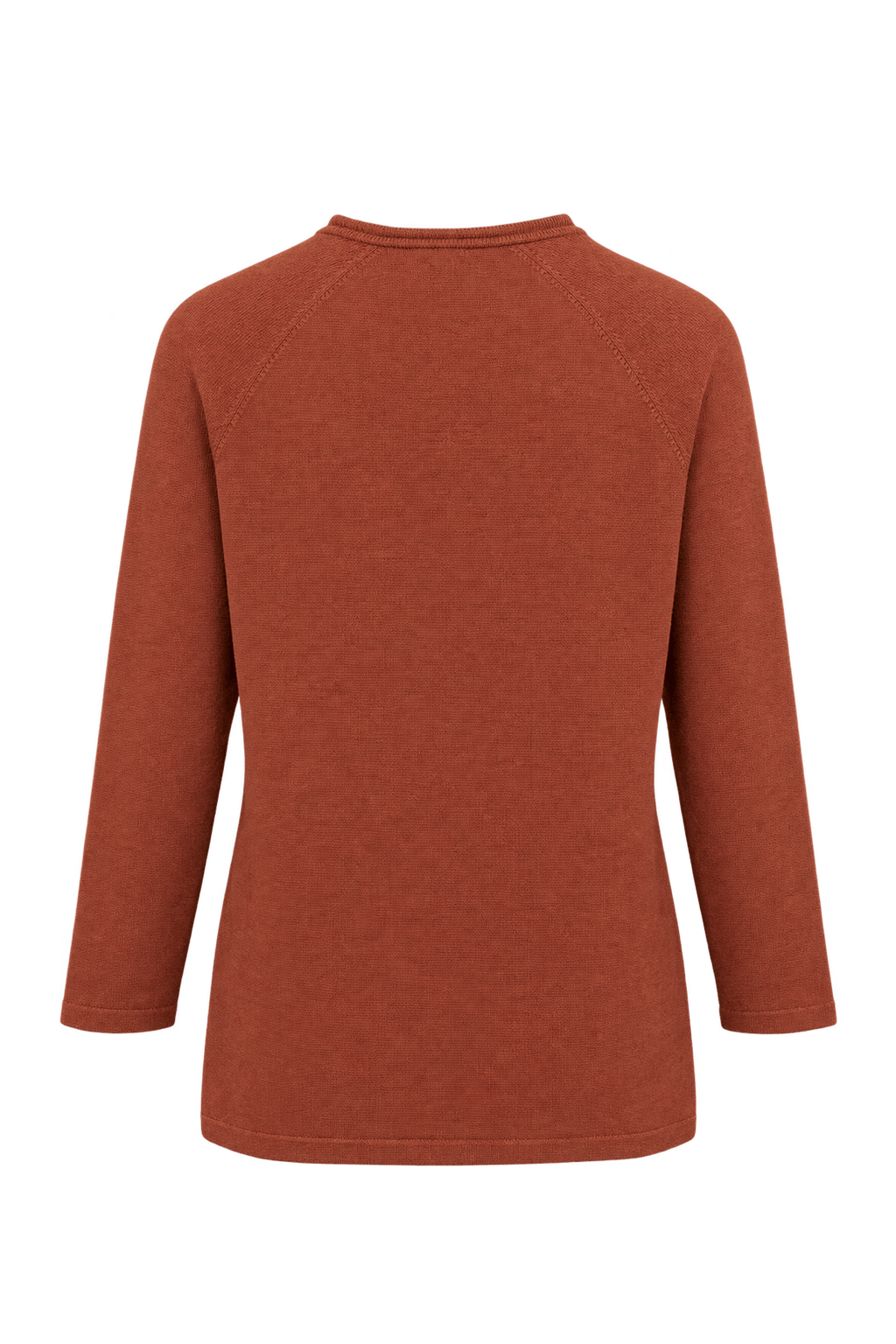 1980s Terracotta Orange Fine Knit Cardigan - Back View