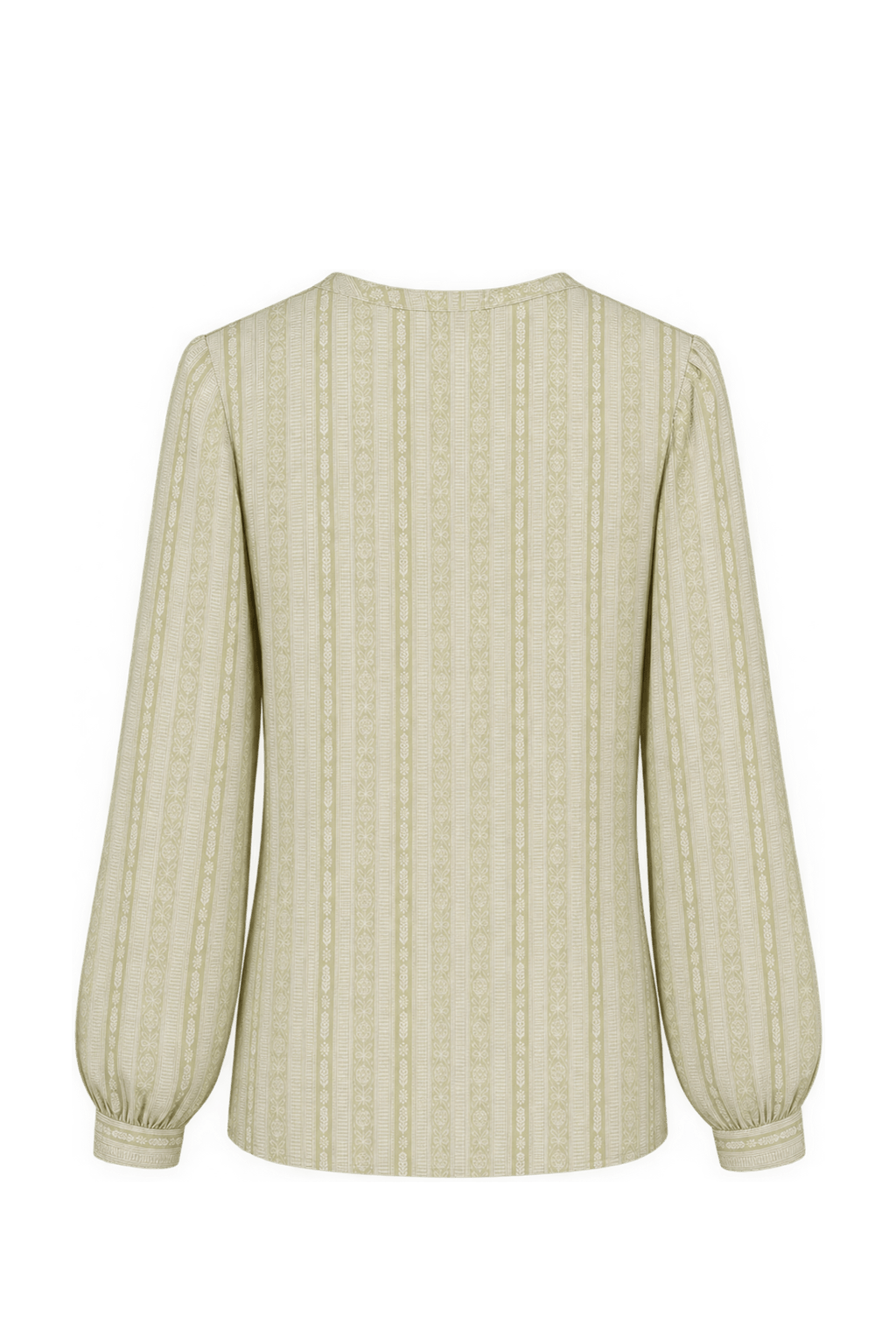 1980s Pale Pistachio Green Woven Blouse - Back View