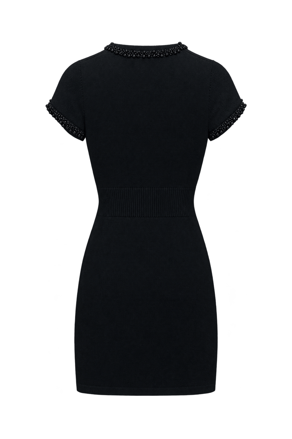 1990s Black Knit Dress - Back View