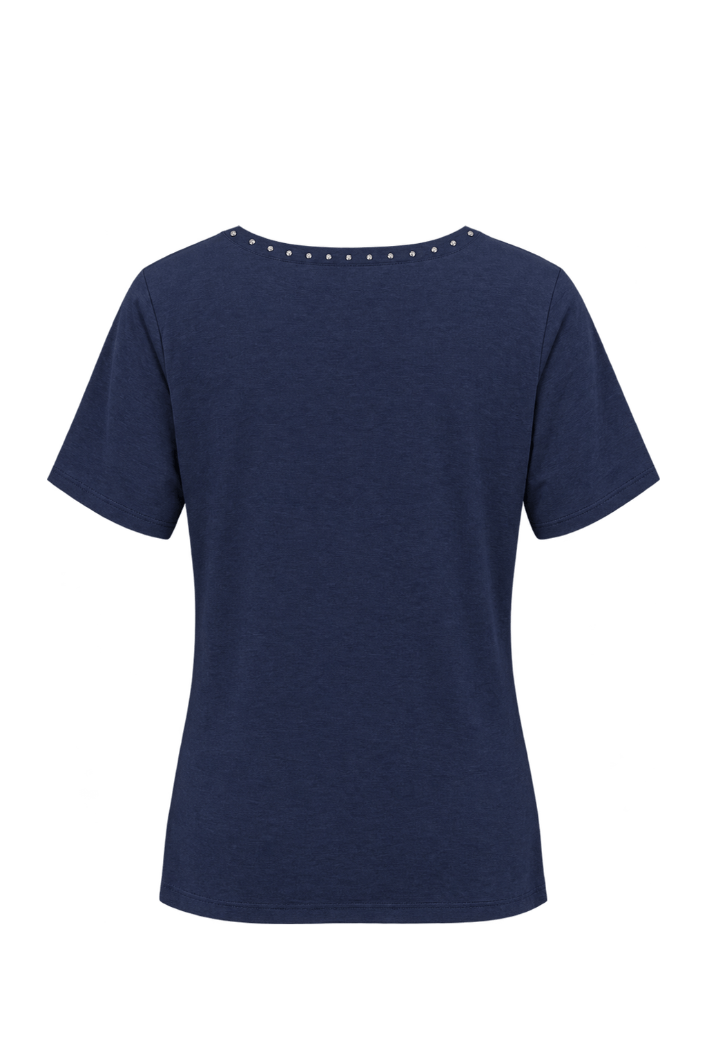 1990s Navy Blue Jersey Knit T-Shirt - Back View