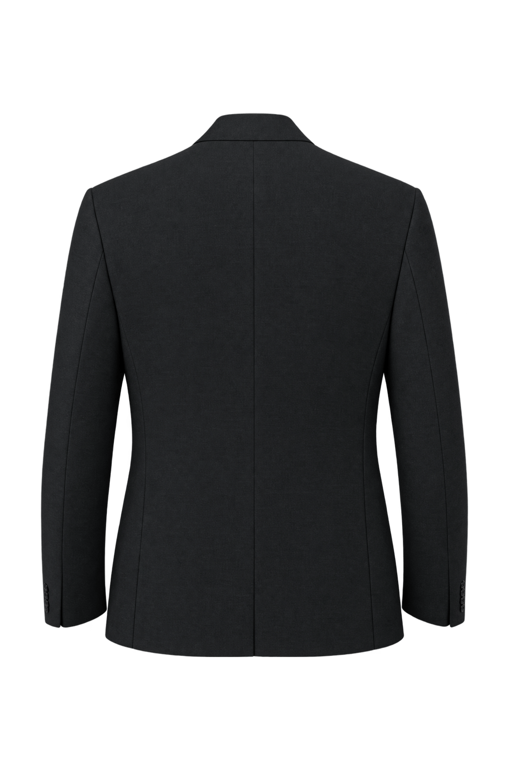 1980s Black Wool-like Blazer - Back View