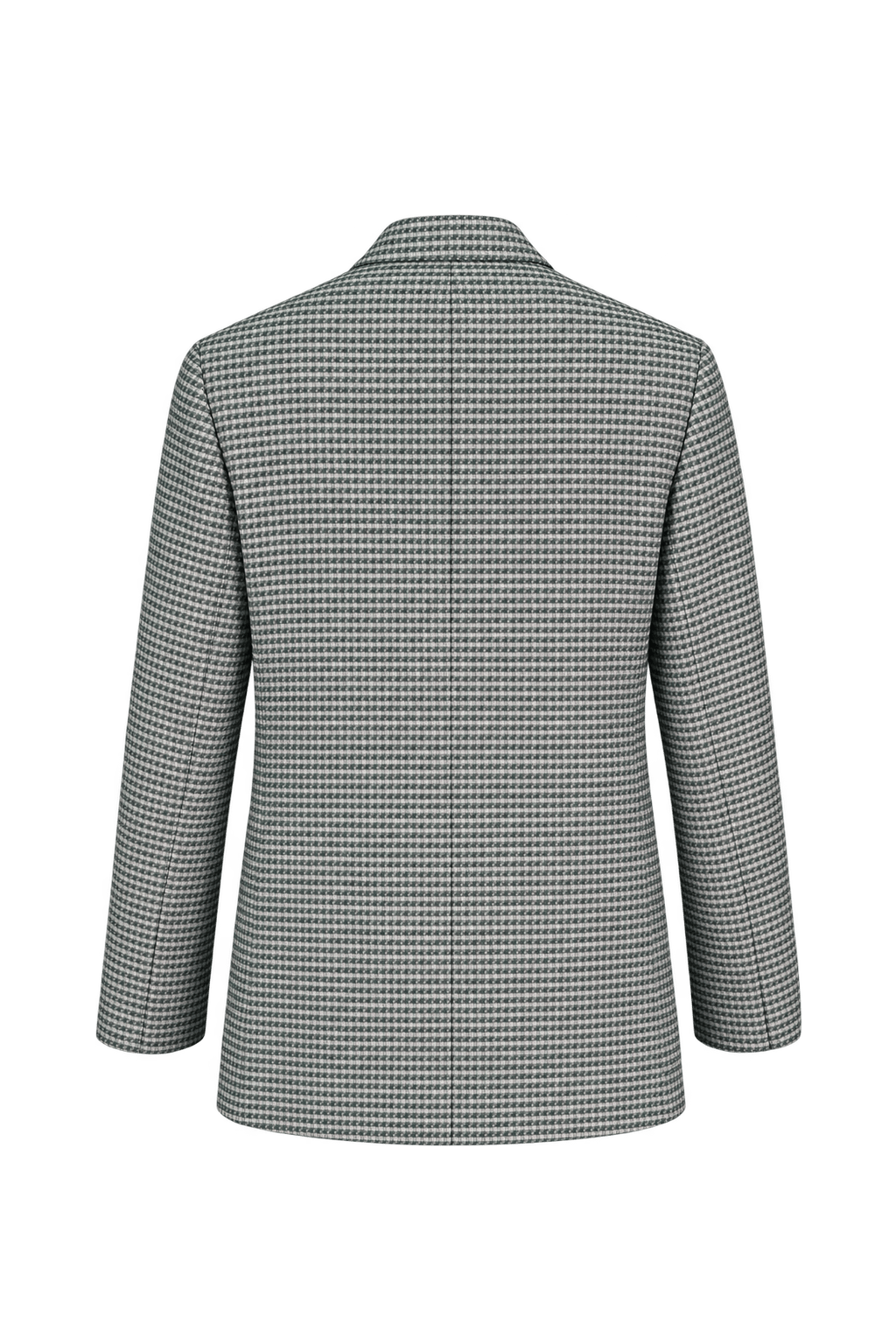 1980s Grey Woven Suiting Fabric Blazer - Back View