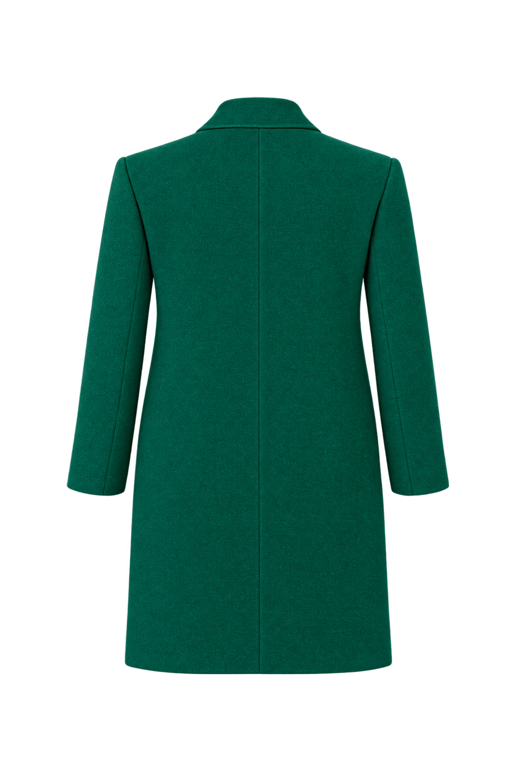 1980s Emerald Green Wool Coat - Back View