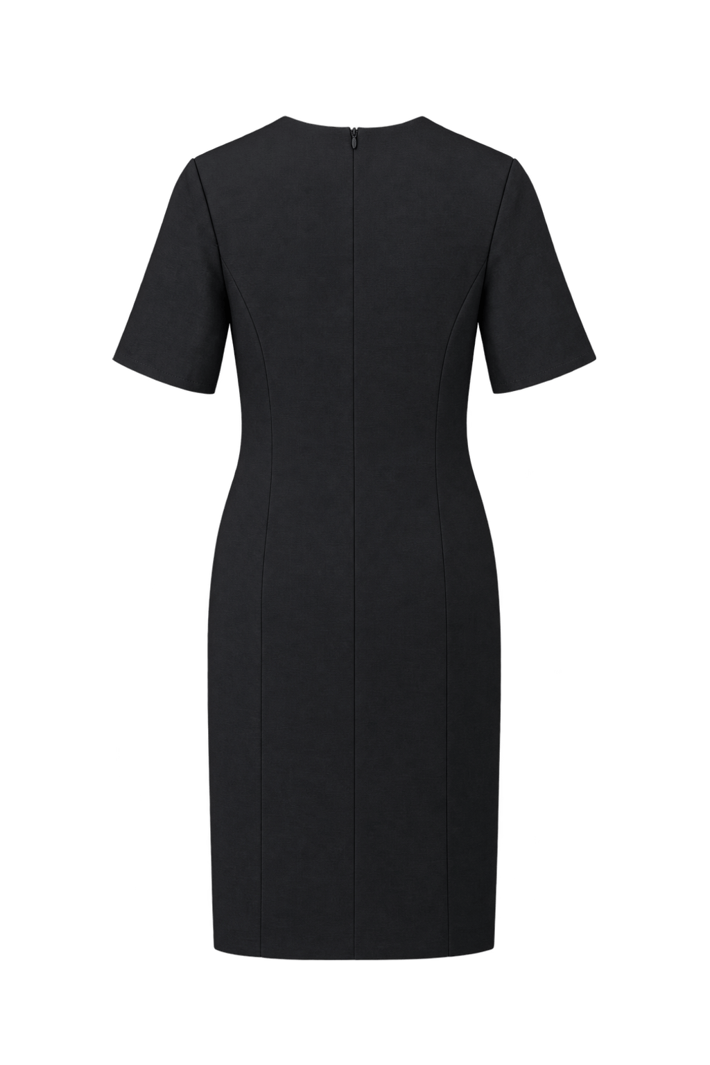 1980s Black Woven Dress - Back View