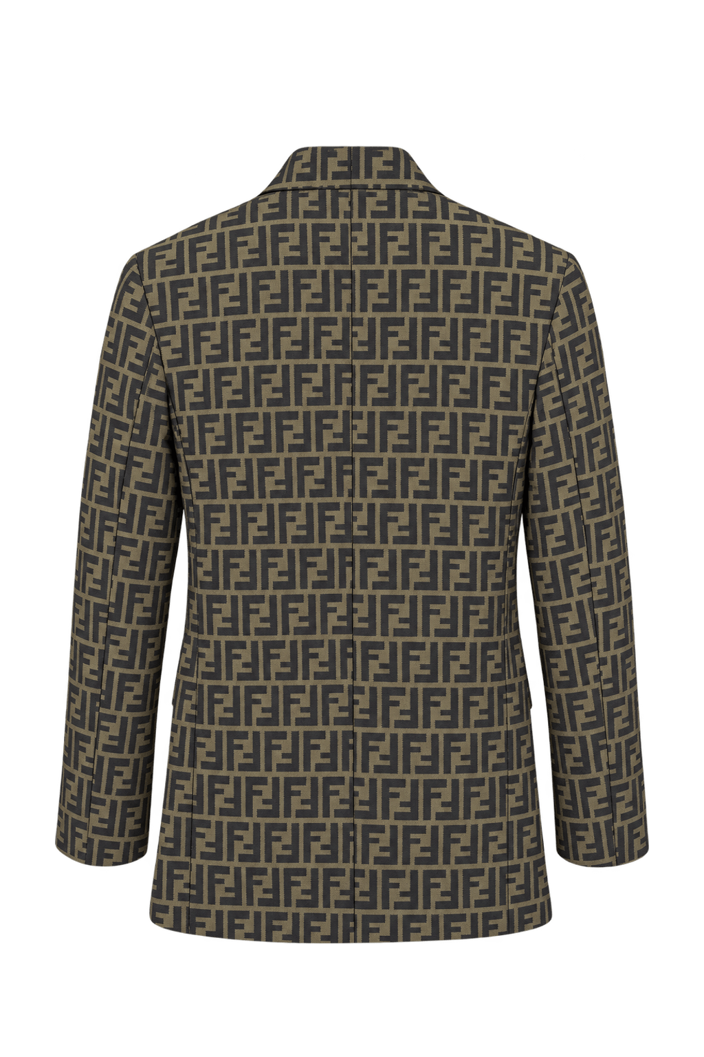 1990s Olive Brown Woven Blazer - Back View