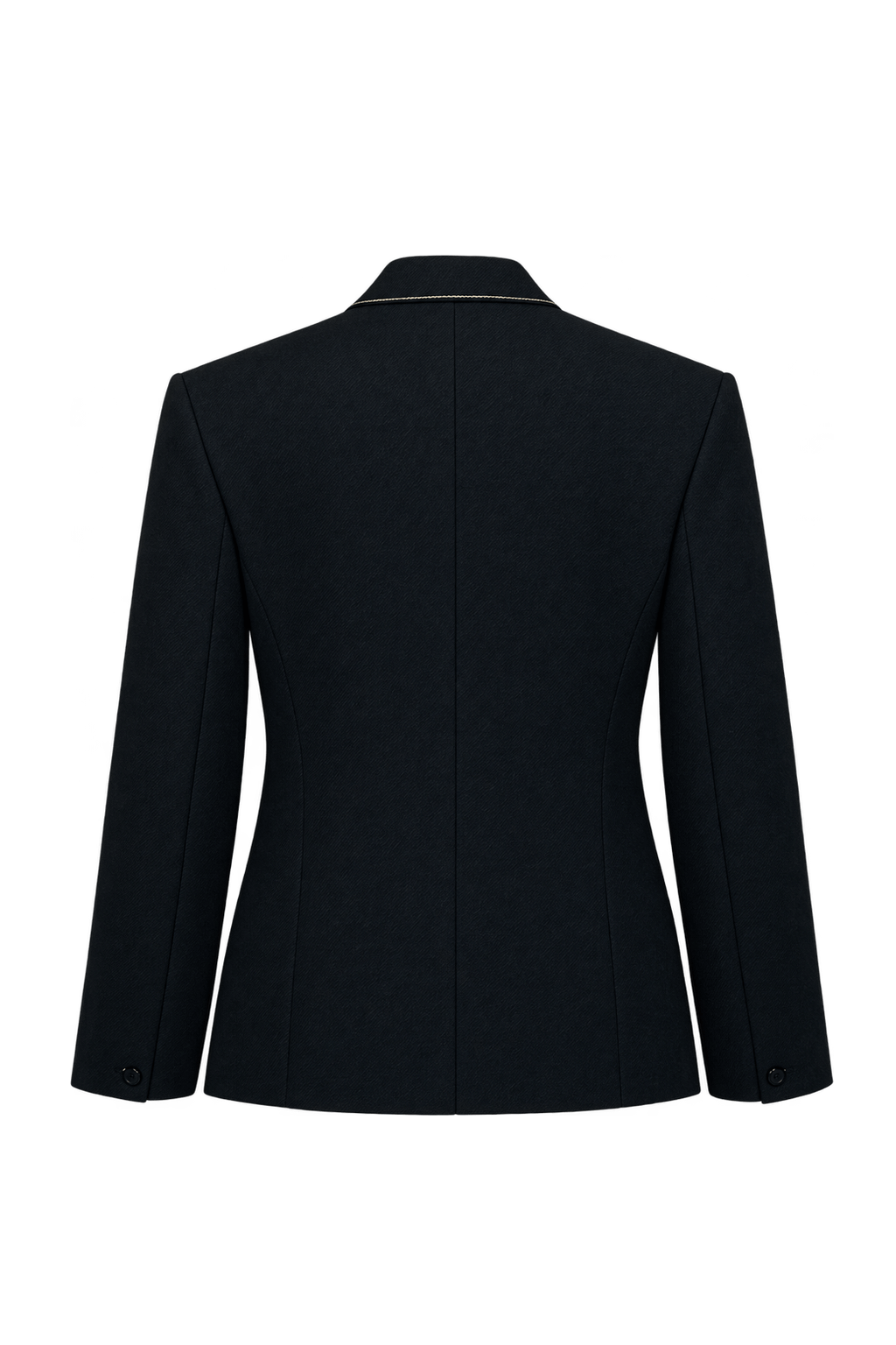 1980s Black Wool Blazer - Back View