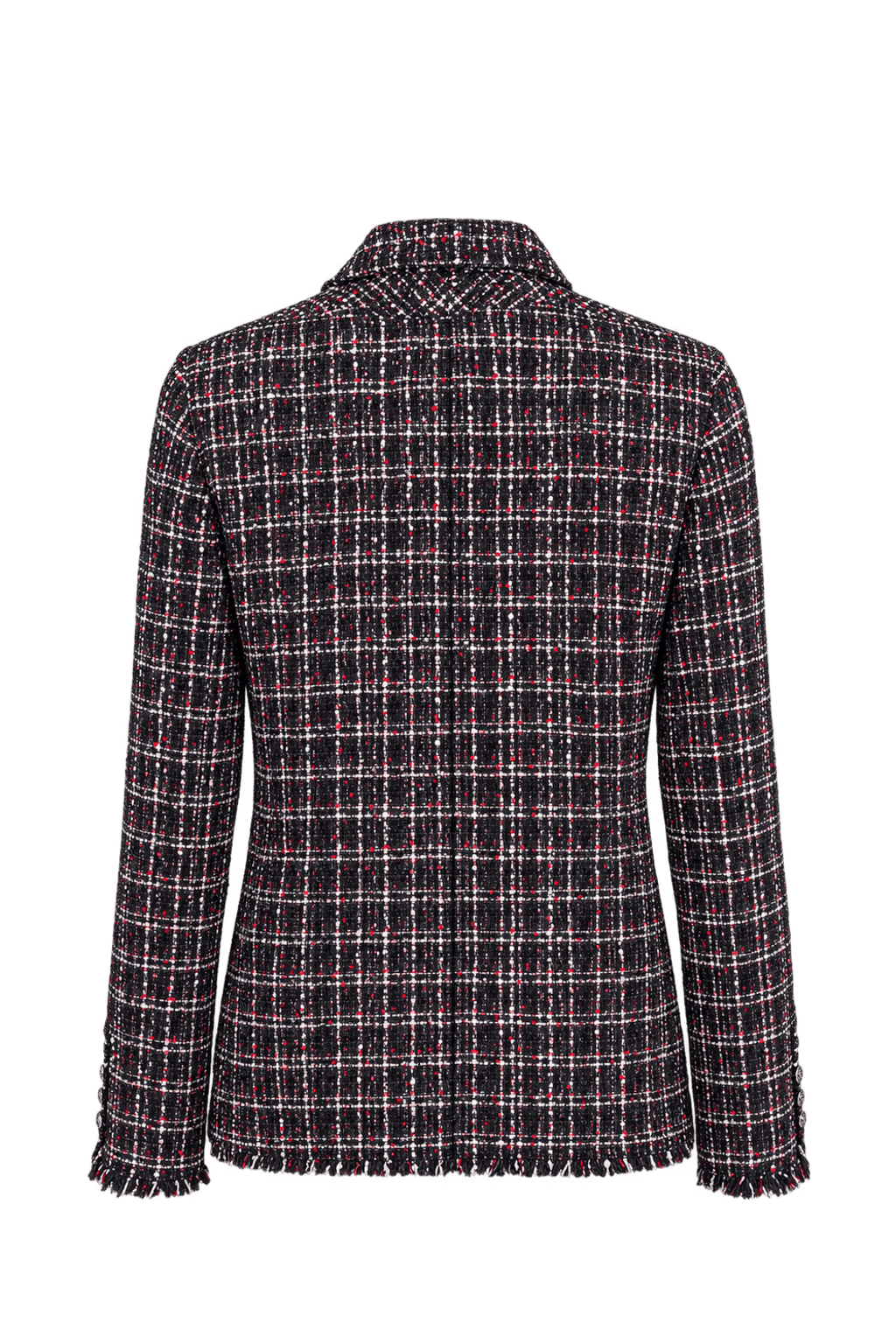 1990s Black Tweed Blazer - Back View