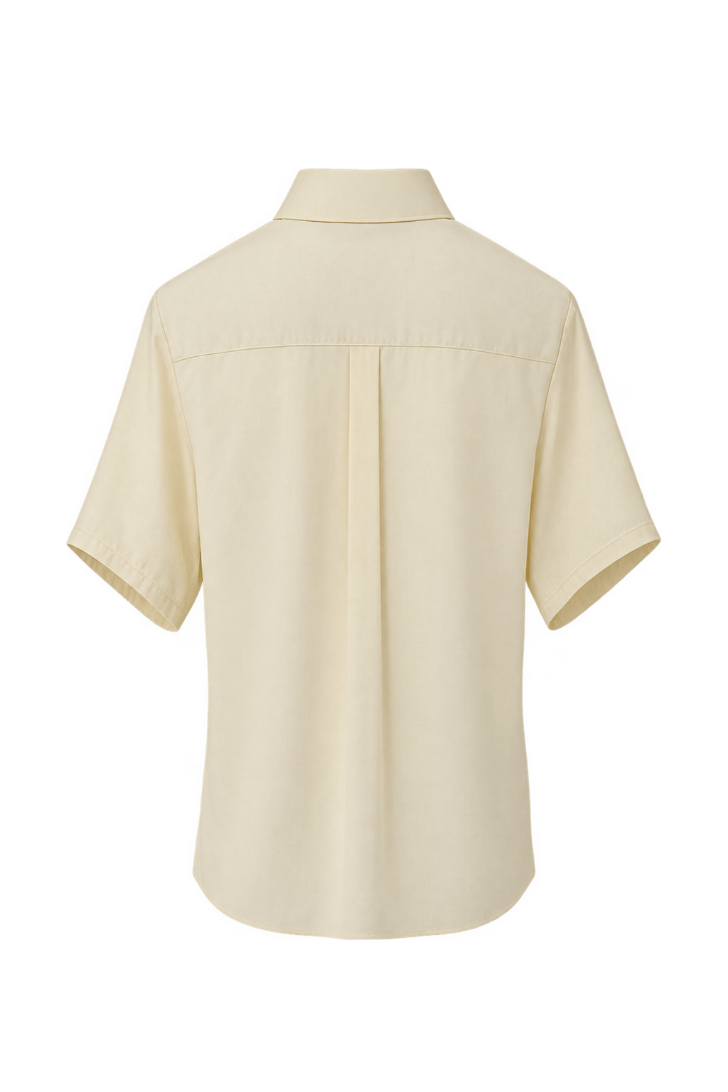 1980s Pale Cream Woven Button-Down Shirt - Back View