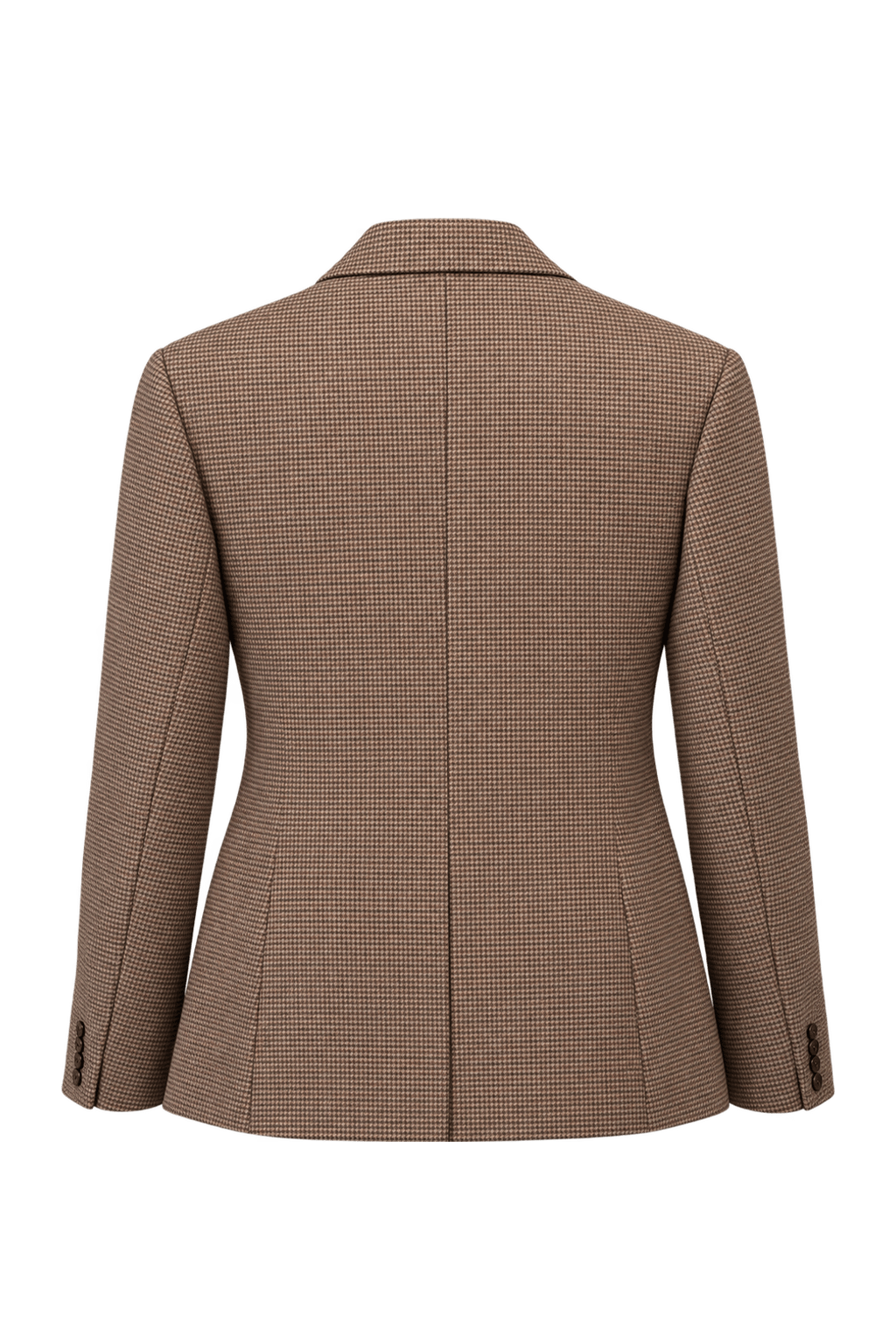 1990s Taupe Brown Wool Blazer - Back View