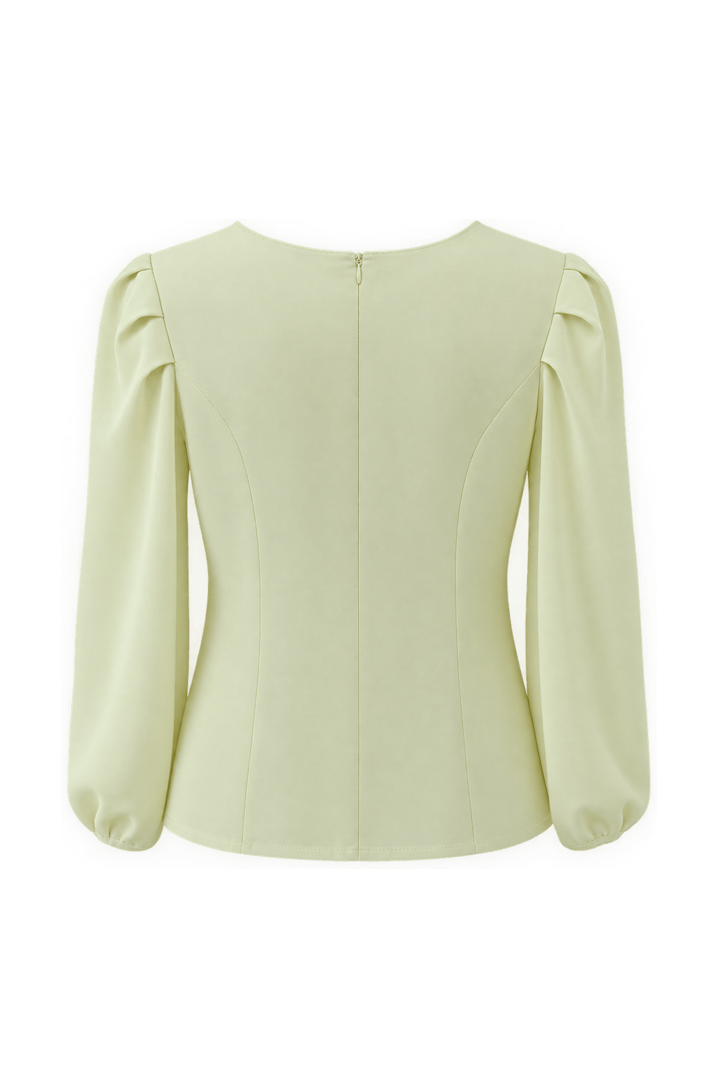 1980s Pale Butter Yellow Woven Blouse - Back View