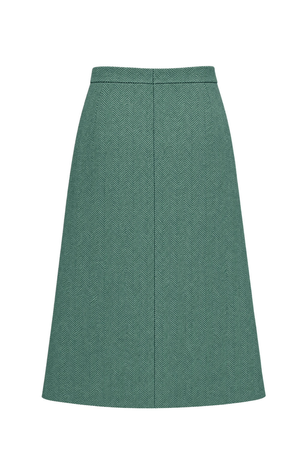 1980s Charcoal Gray Woven Skirt - Back View