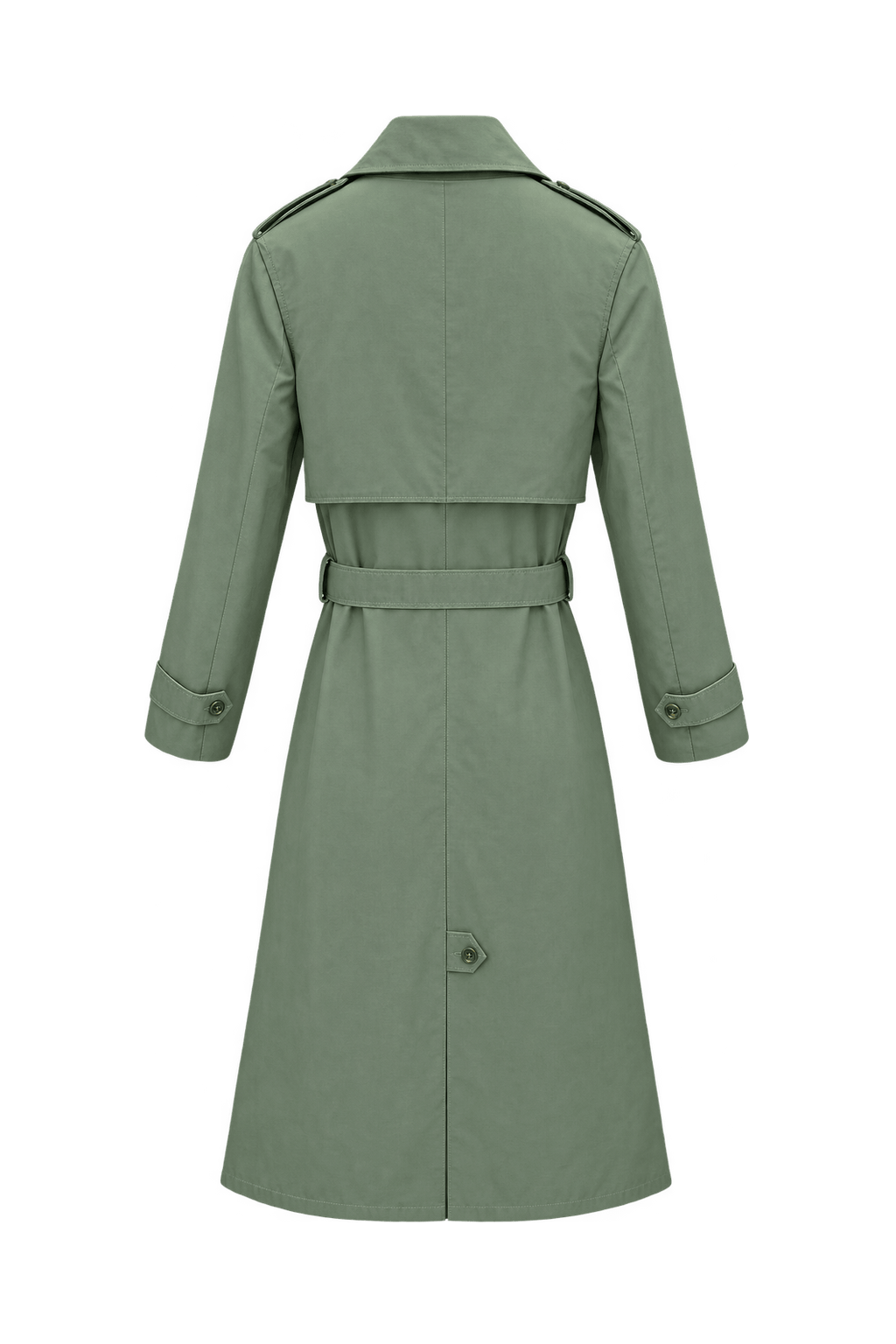 1980s Light Beige Woven Trench Coat - Back View