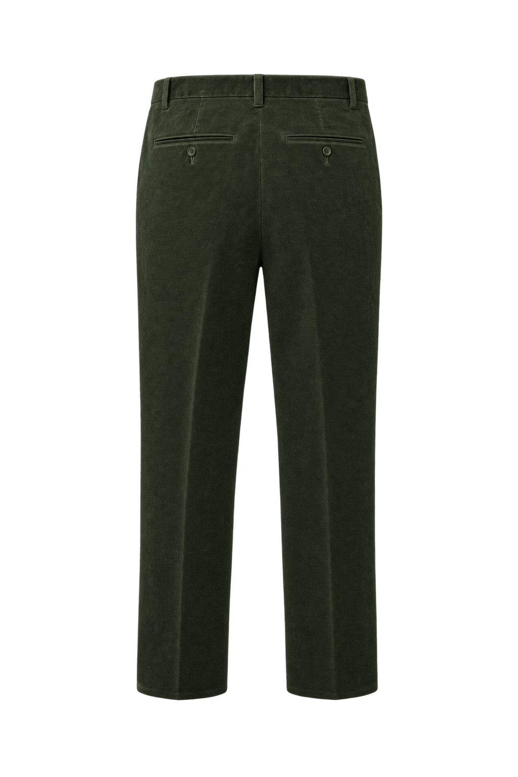 1990s Dark Olive Green Cotton Corduroy Trousers - Back View