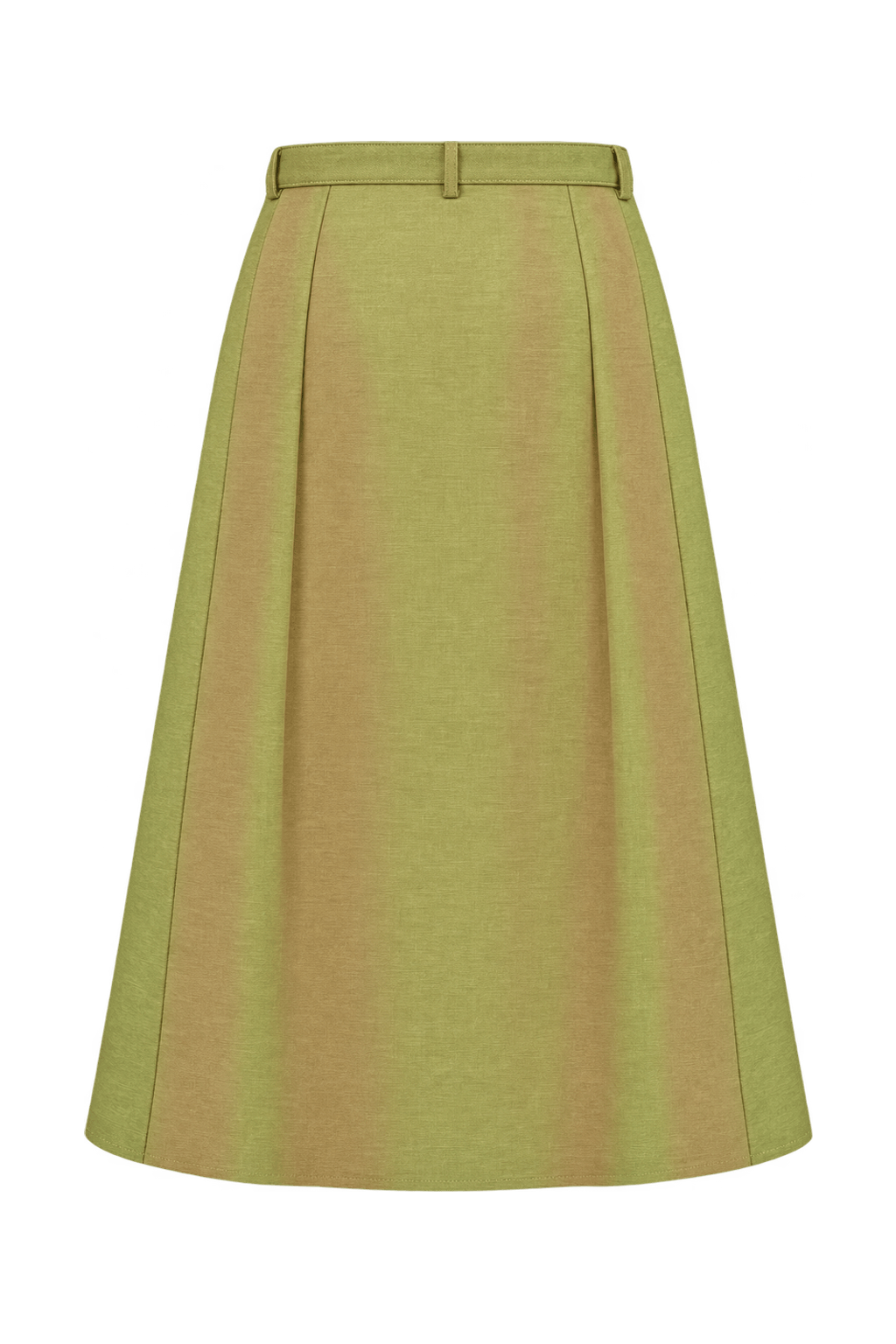 1960s Warm Golden Beige Woven Skirt - Back View