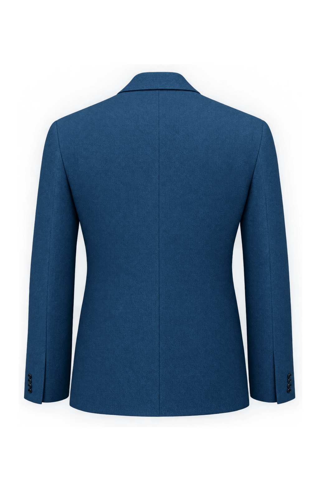 1990s Teal Blue Woven Blazer - Back View