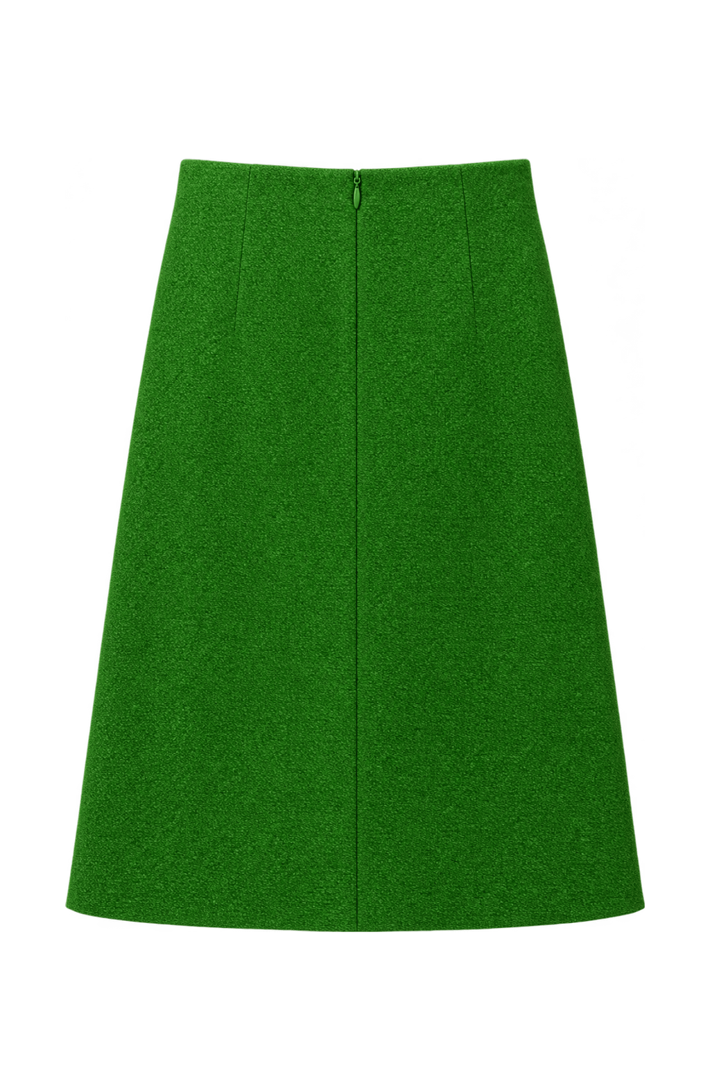 1960s Bright Grass Green Woven Skirt - Back View