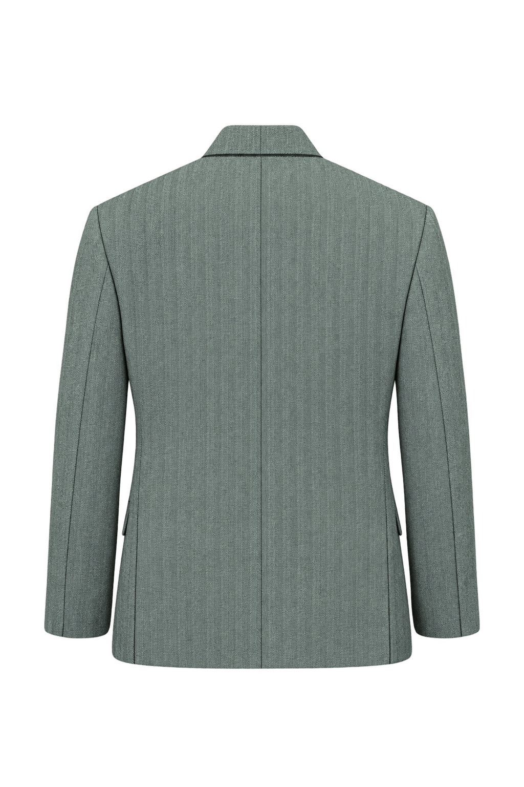 1990s Grey Woven Suiting Blazer - Back View