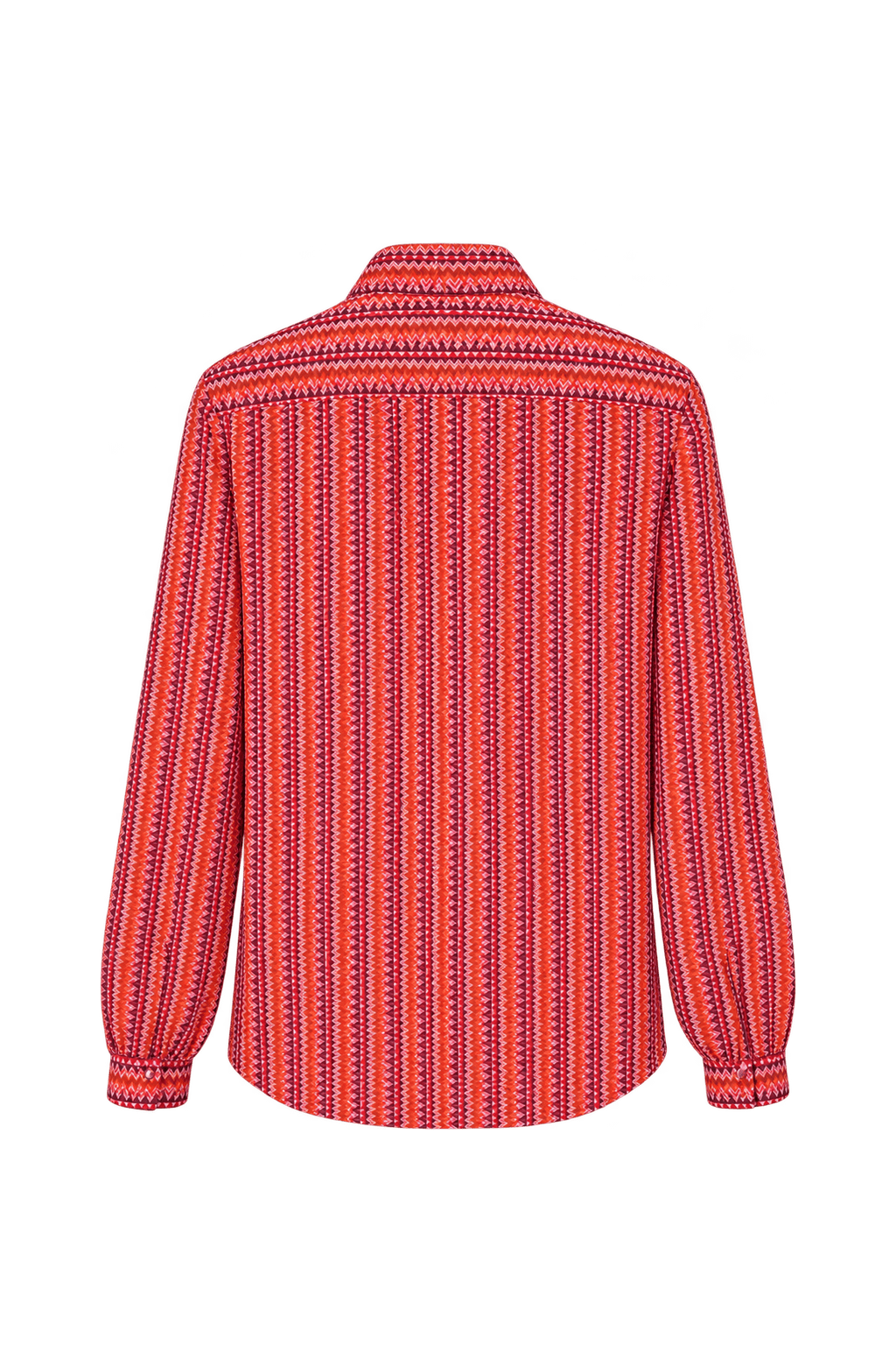 1970s Rust Red Woven Blouse - Back View