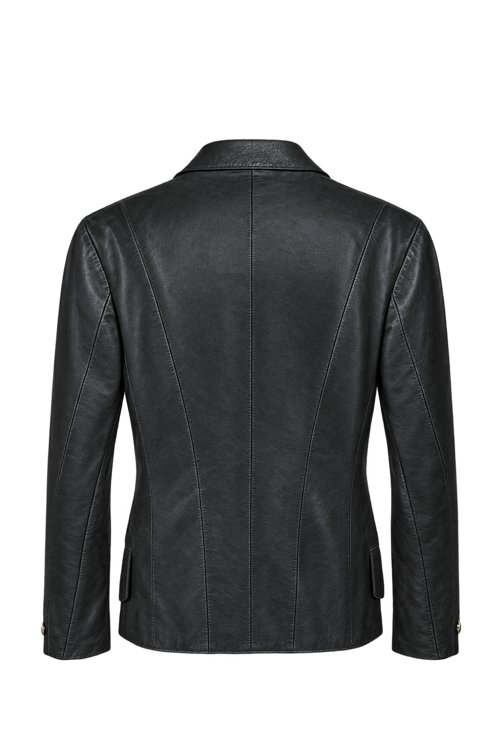 1990s Black Leather Jacket - Back View