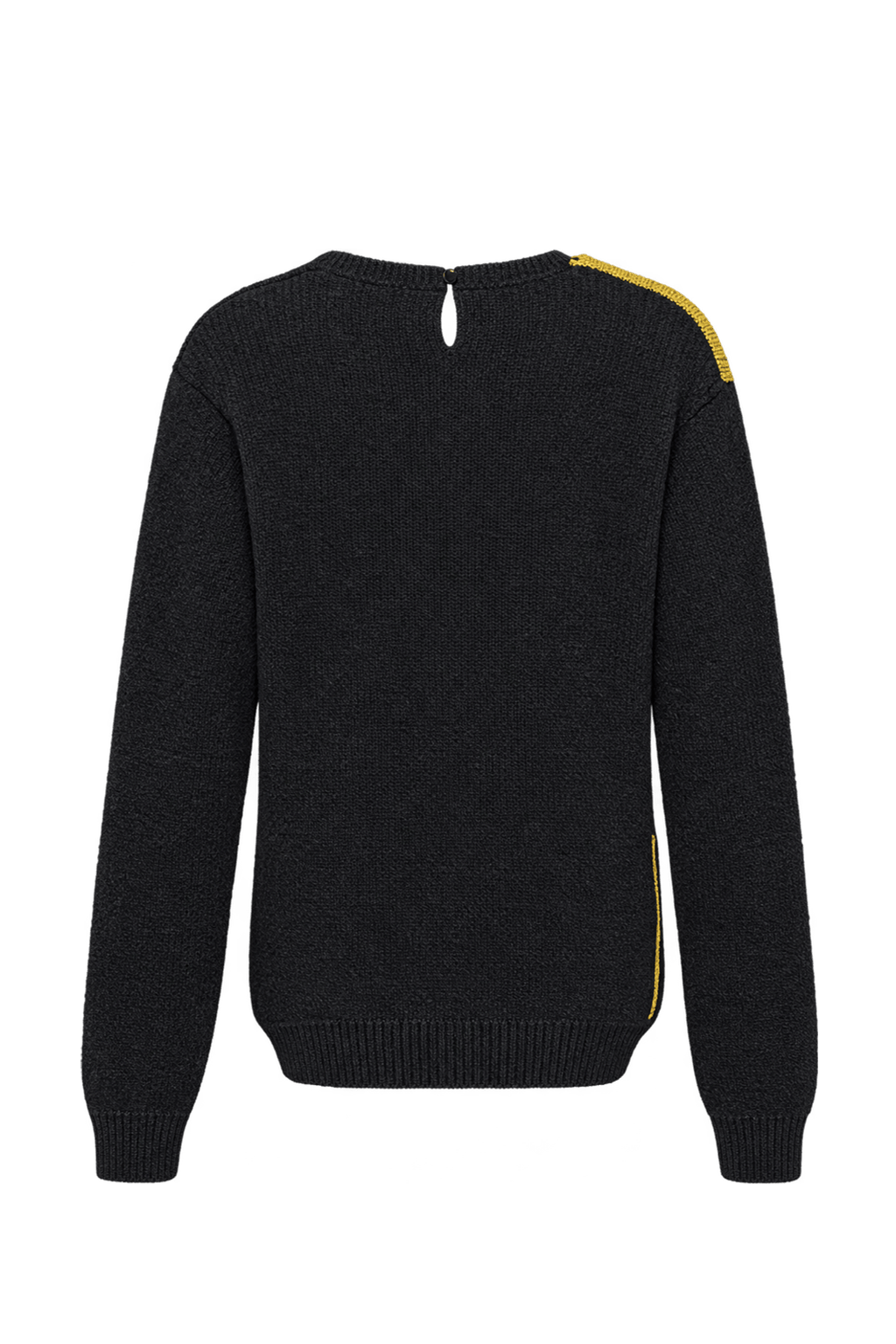1980s Charcoal Black Knit Sweater - Back View