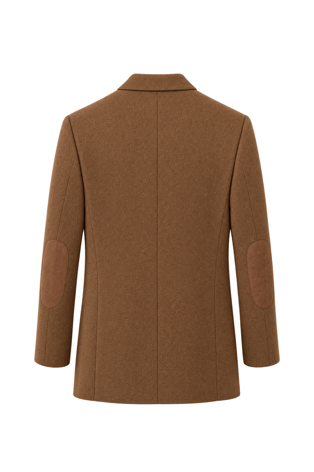 1970s Warm Medium Brown Napped Woven Blazer - Back View