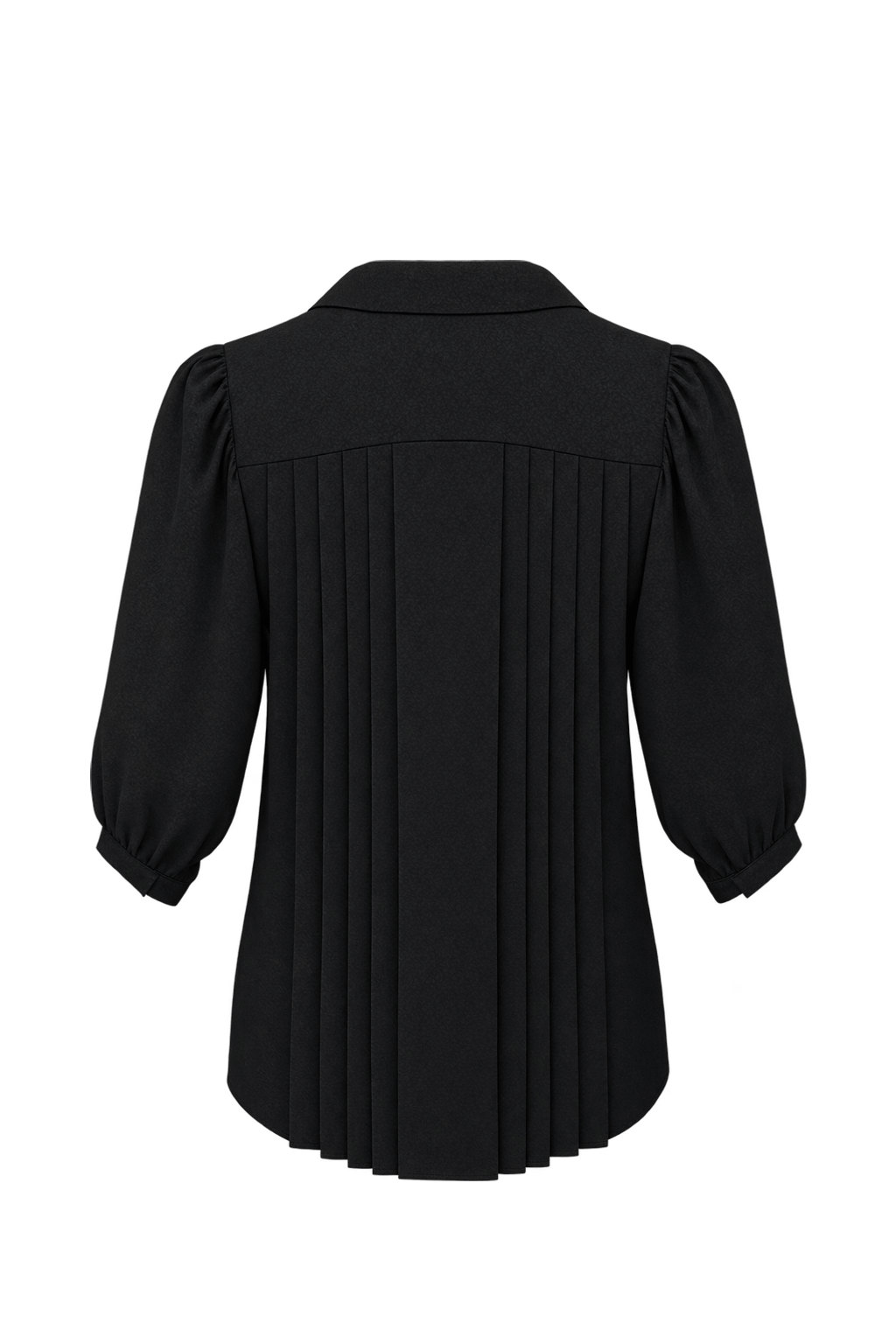 1980s Black Woven Blouse - Back View
