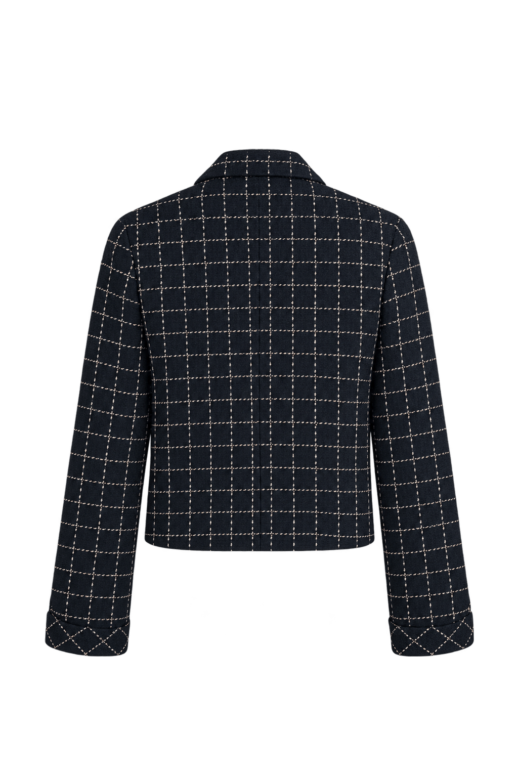 1990s Black Woven Fabric Jacket - Back View