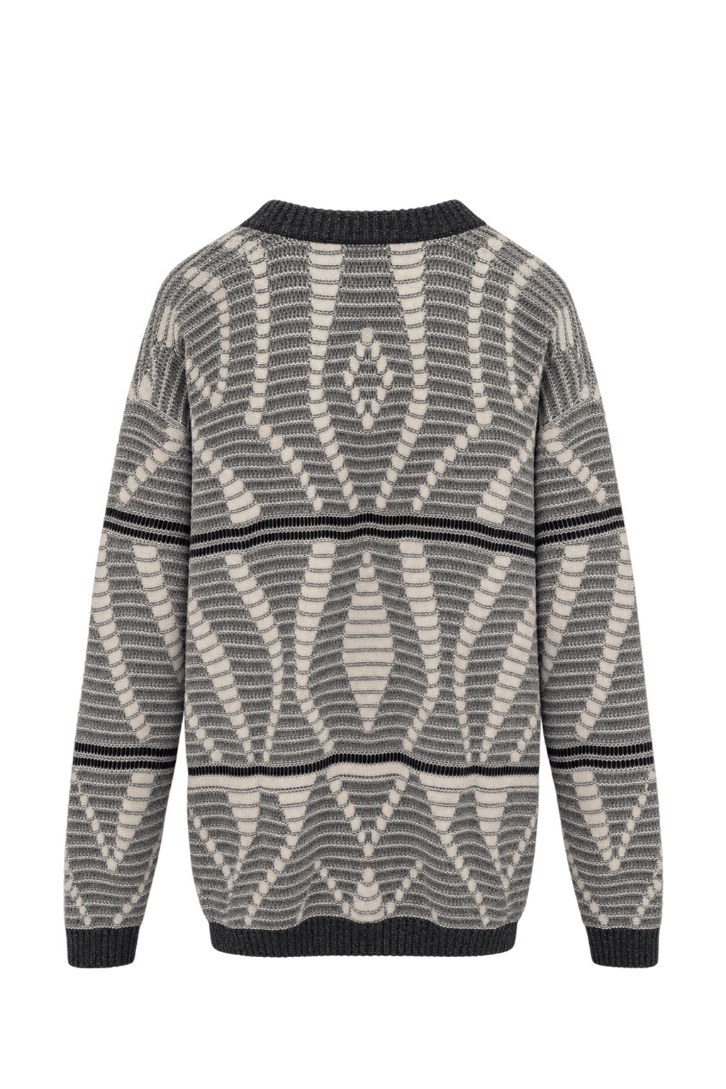 1980s Cream Knit Cardigan - Back View