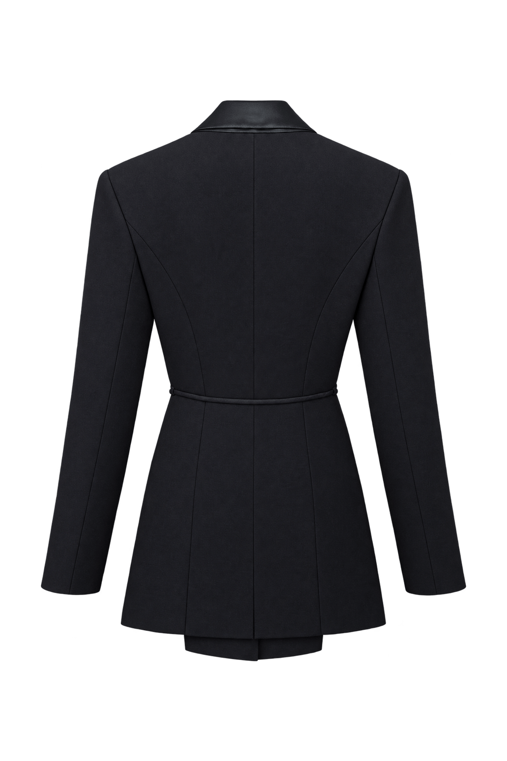 1990s Black Woven Suiting Blazer - Back View