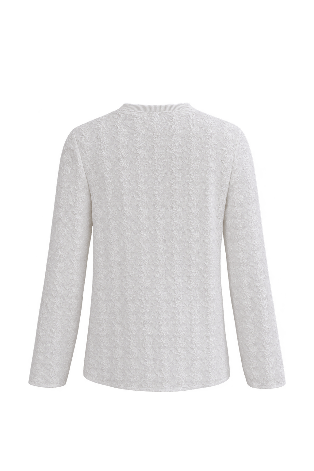 1970s Ivory White Knit Cardigan - Back View