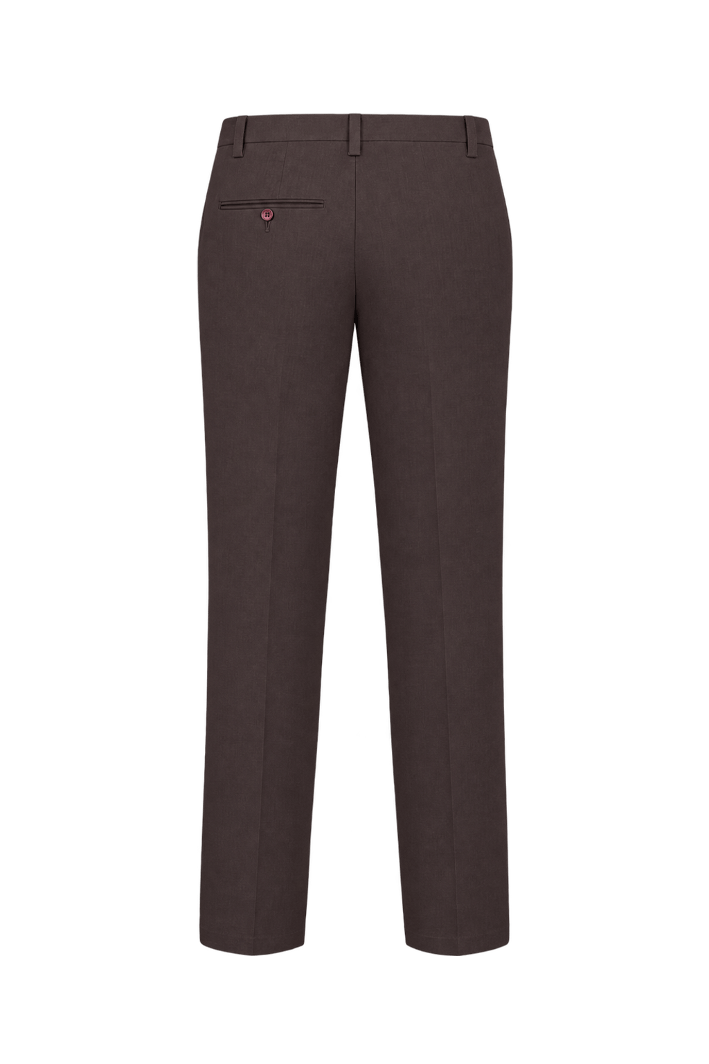 1980s Dark Chocolate Brown Woven Trousers - Back View