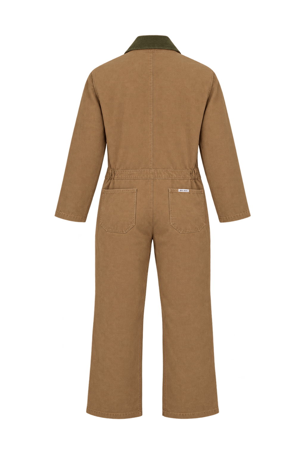 1990s Faded Tan Brown Heavy Cotton Jumpsuit - Back View