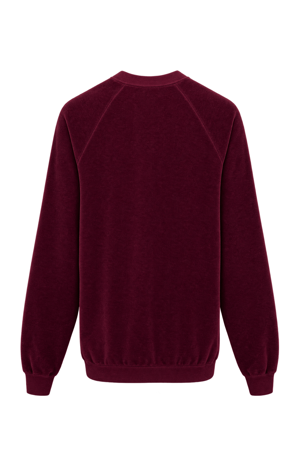 1990s Deep Burgundy Velour Sweater - Back View