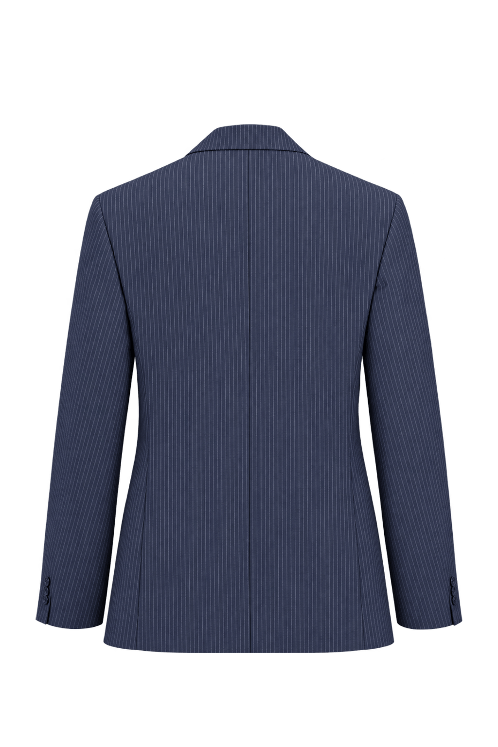 1980s Navy Blue Woven Blazer - Back View