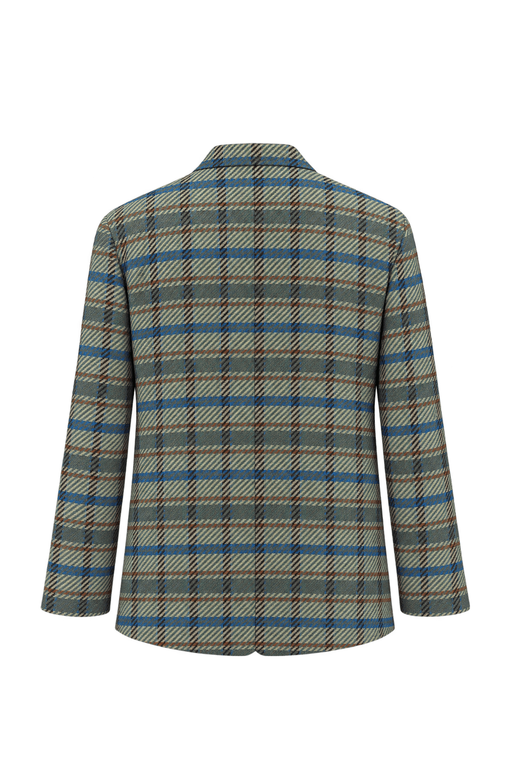 1980s Muted Grey-Green Woven Jacket - Back View