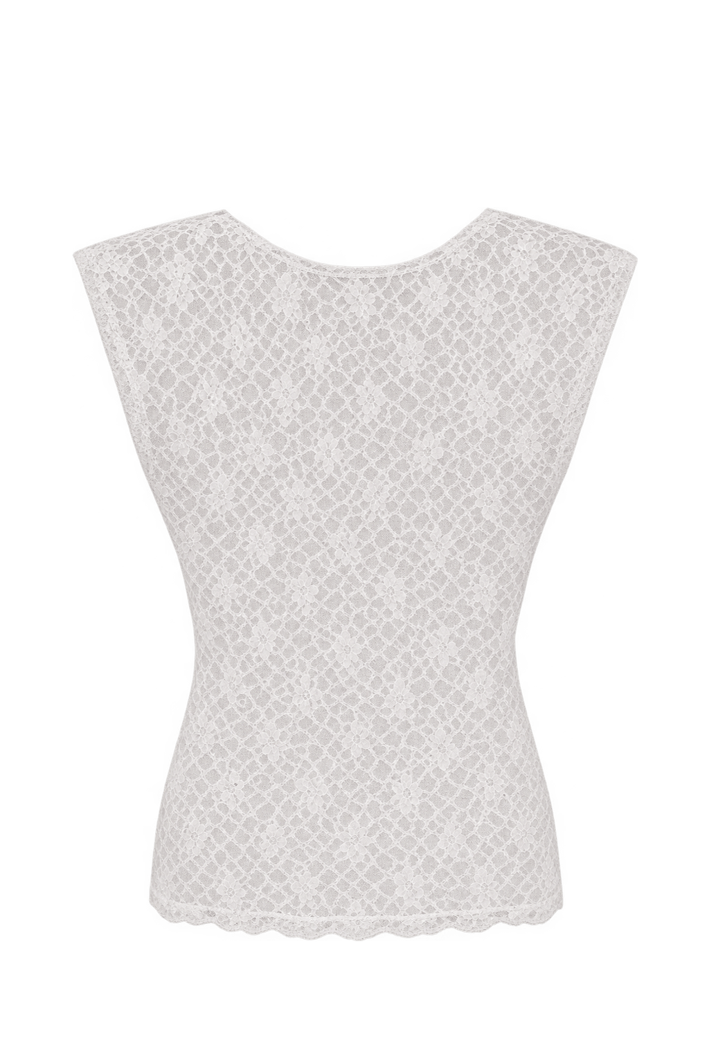 1990s White Lace Blouse - Back View