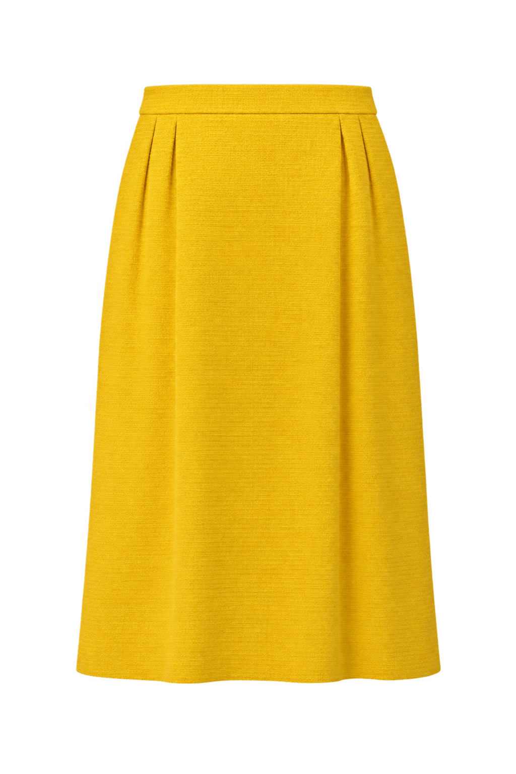 1980s Mustard Yellow Wool Skirt - Back View