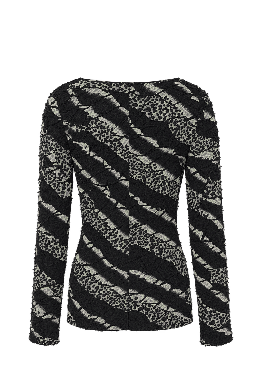 1990s Black Fabric Blend Blouse - Back View