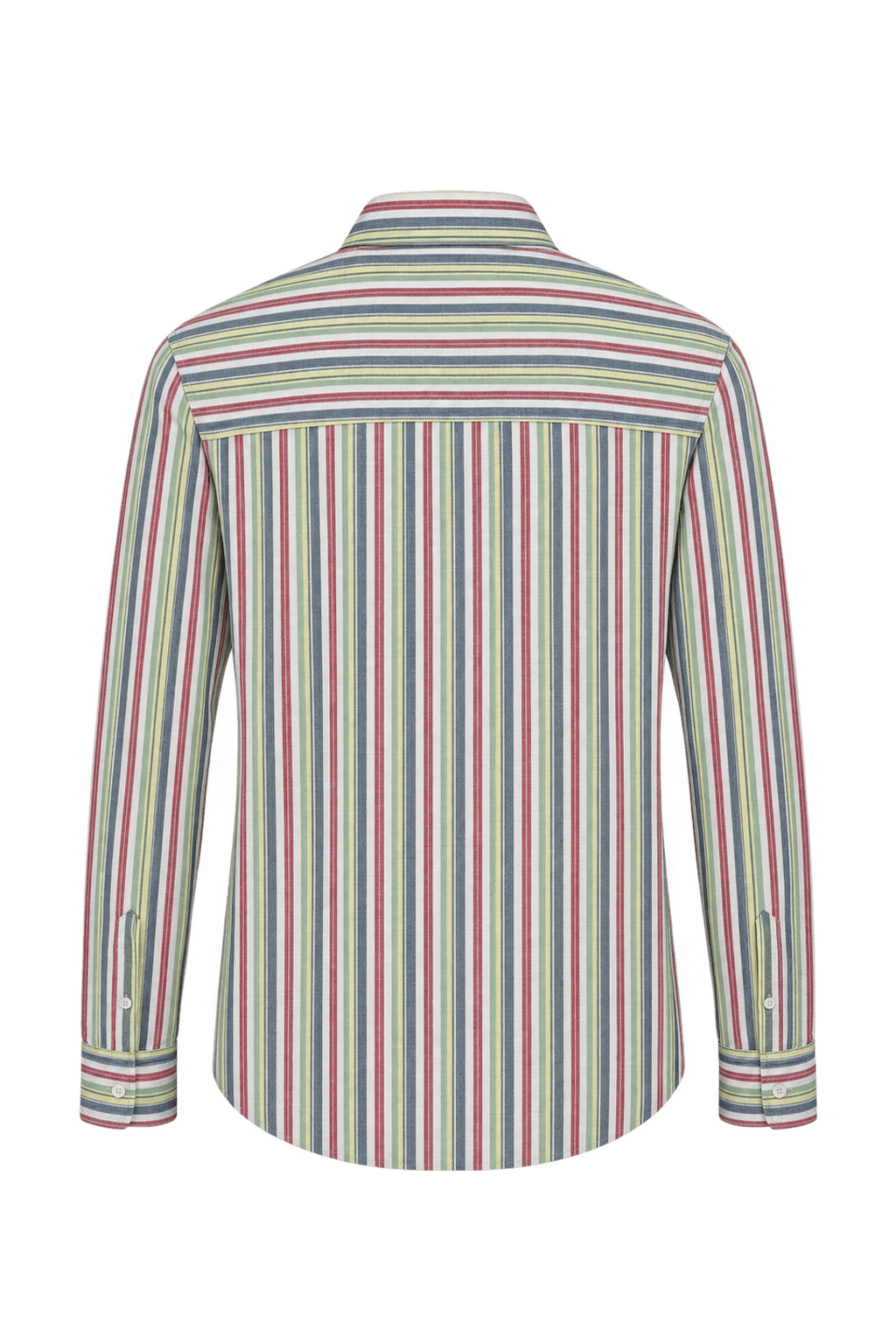 1980s Pale Sage Green Woven Button-Down Shirt - Back View