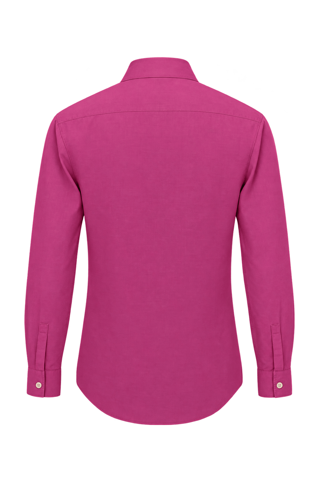 1970s Bright Pink Woven Fabric Western Shirt - Back View