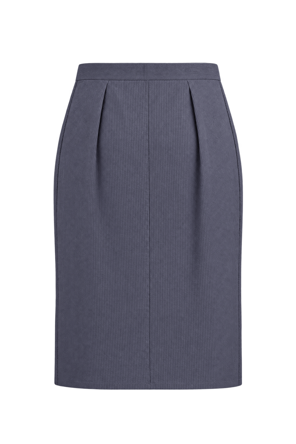 1980s Dark Charcoal Gray Woven Skirt - Back View