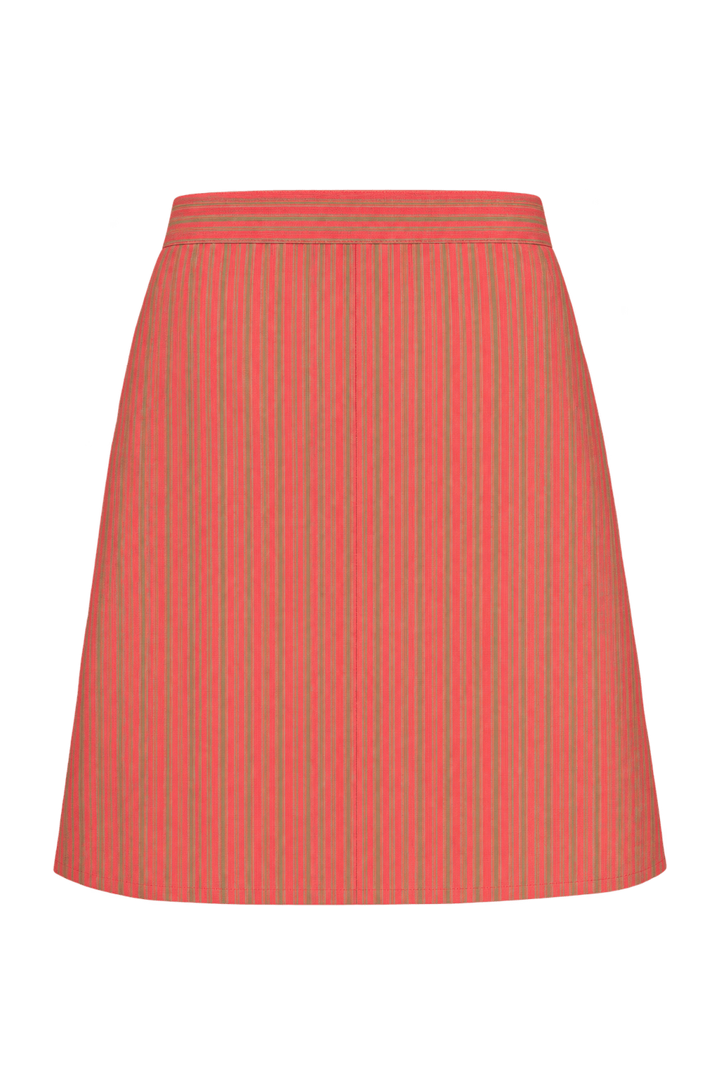 1960s Taupe Brown Woven Skirt - Back View