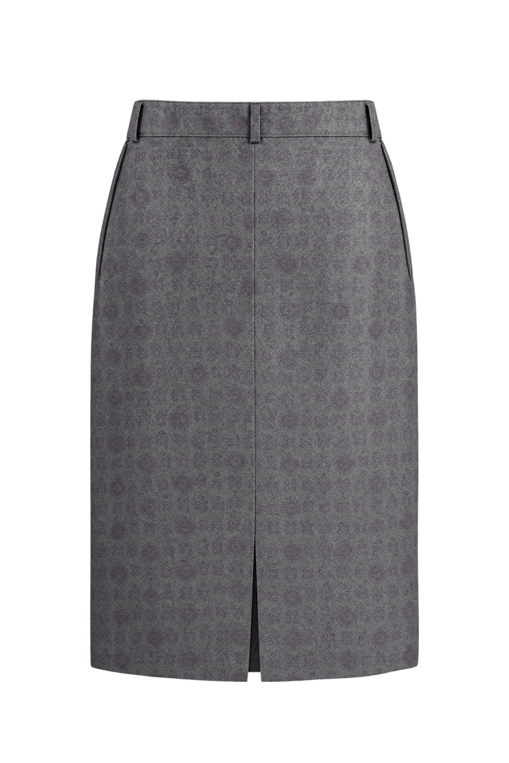 1980s Charcoal Grey Woven Skirt - Back View
