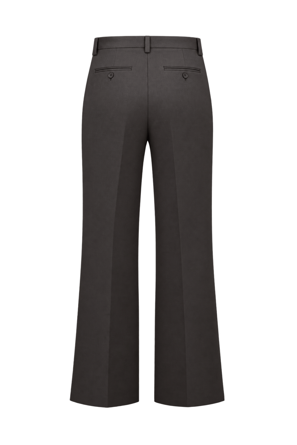 1990s Charcoal Gray Woven Fabric Trousers - Back View