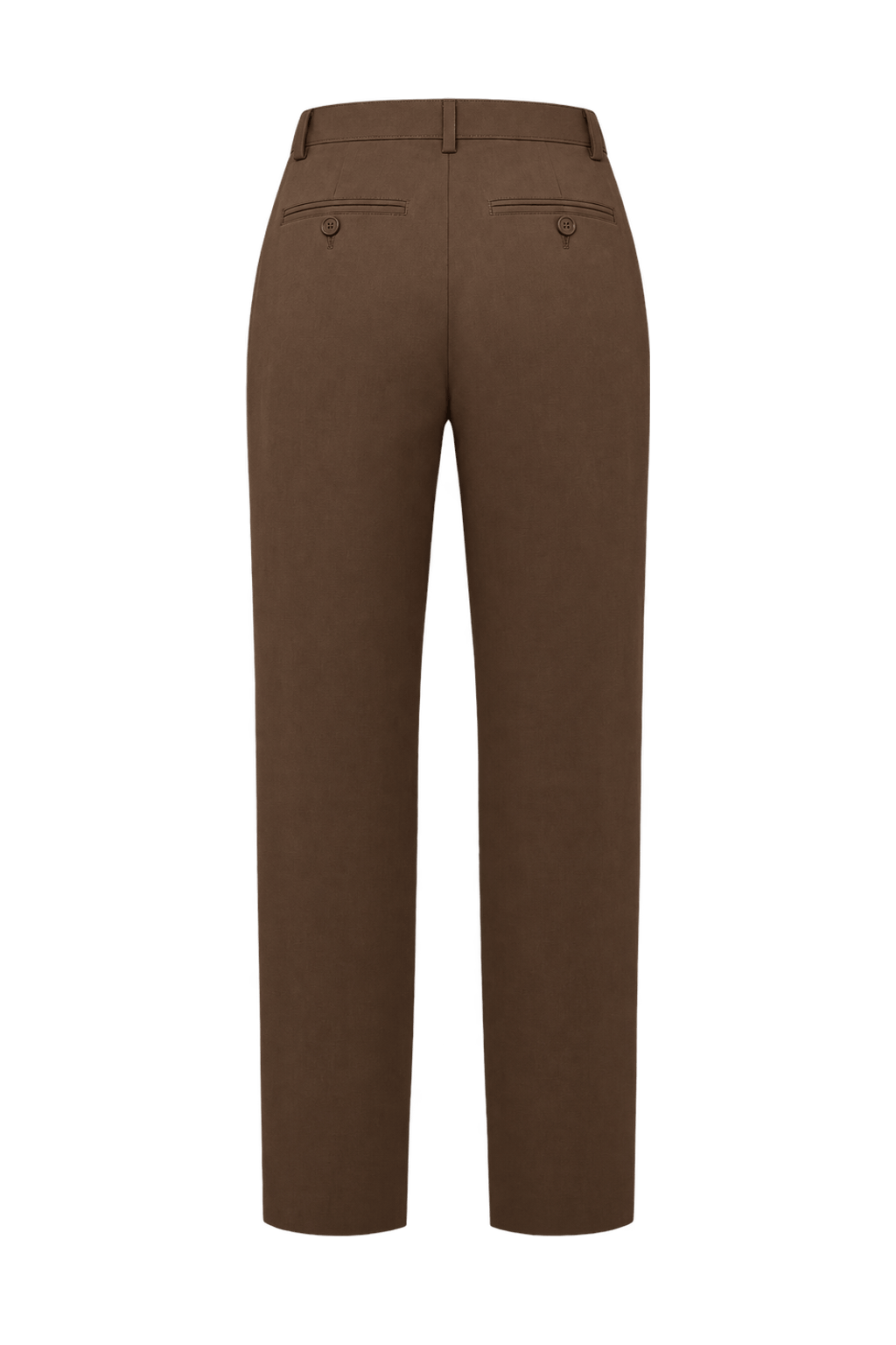 1990s Medium Taupe Brown Woven Trousers - Back View