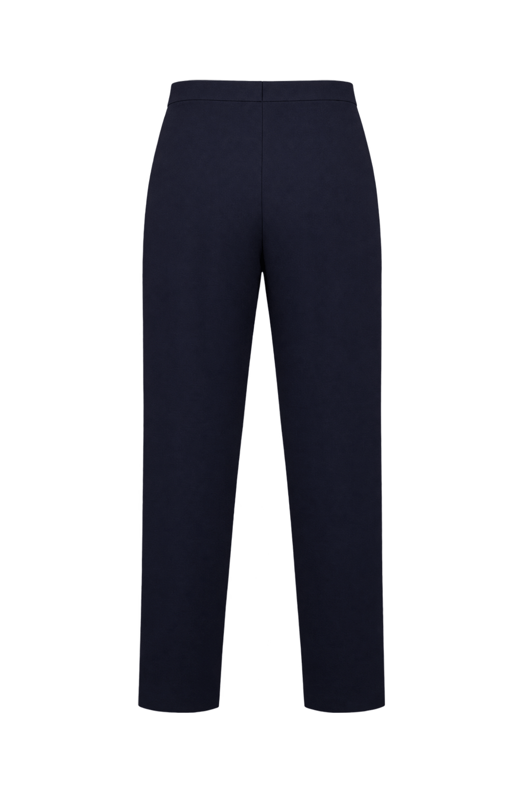 1990s Dark Navy Blue Woven Fabric Trousers - Back View